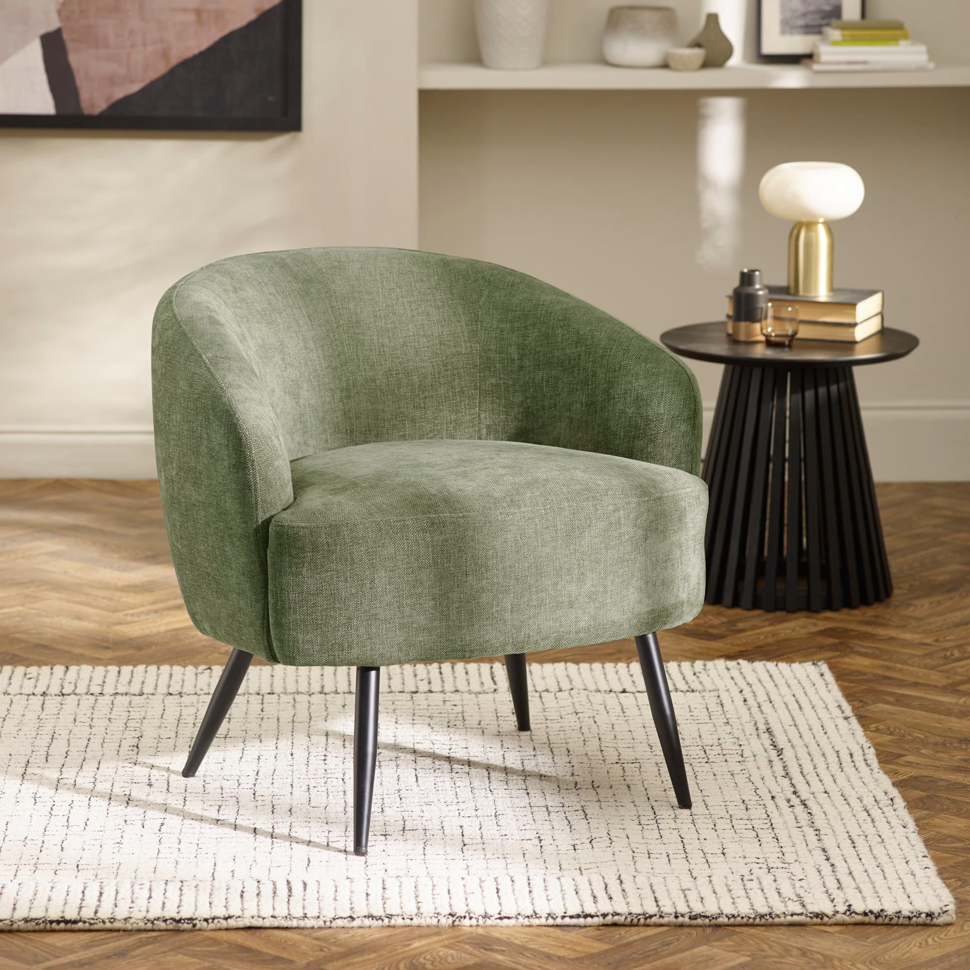 Dahlia - Accent Chair - Green - Fabric - Happy Beds