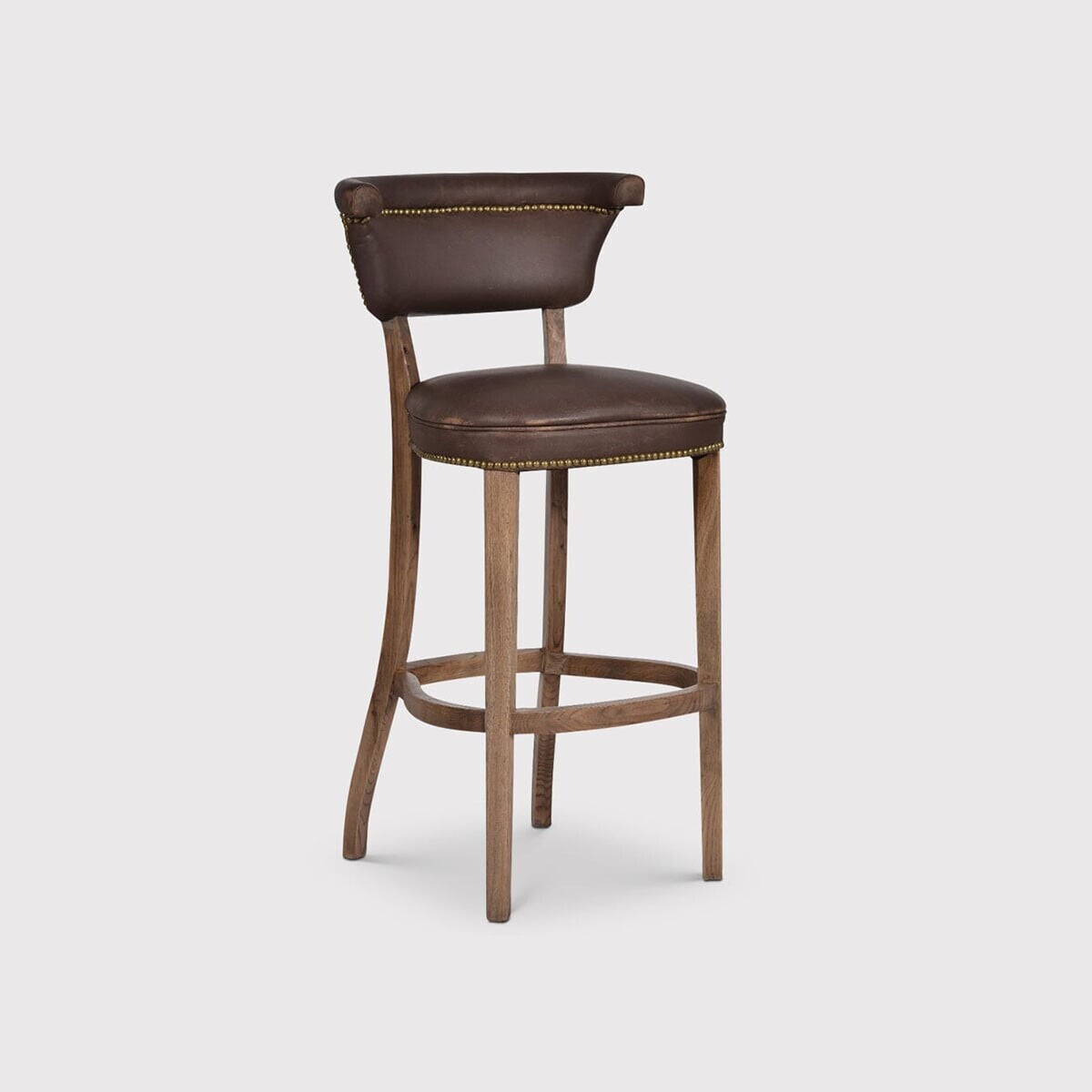 Timothy Oulton Angeles Barstool, Black Leather | Barker & Stonehouse
