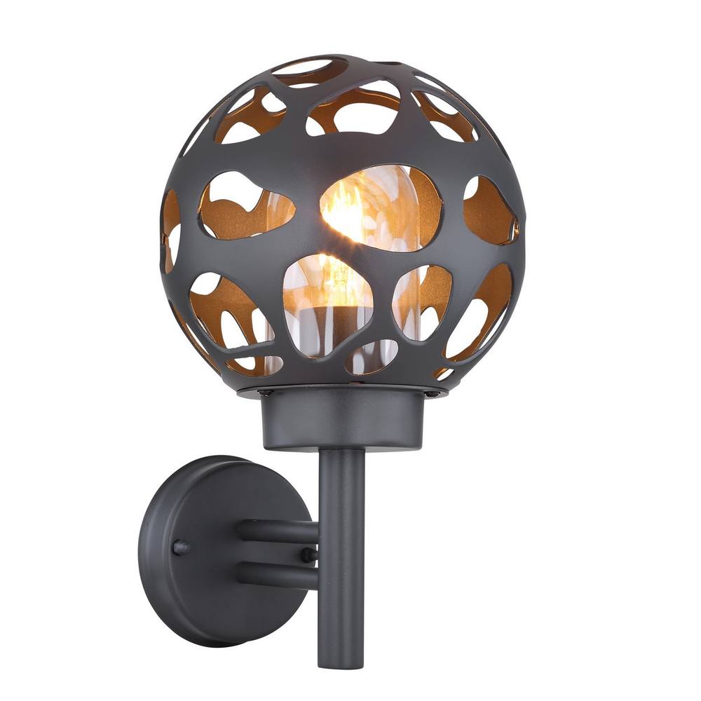 Netlighting Hilario Outdoor Globe Wall Lamp Anthracite IP44 1x E27 in Grey