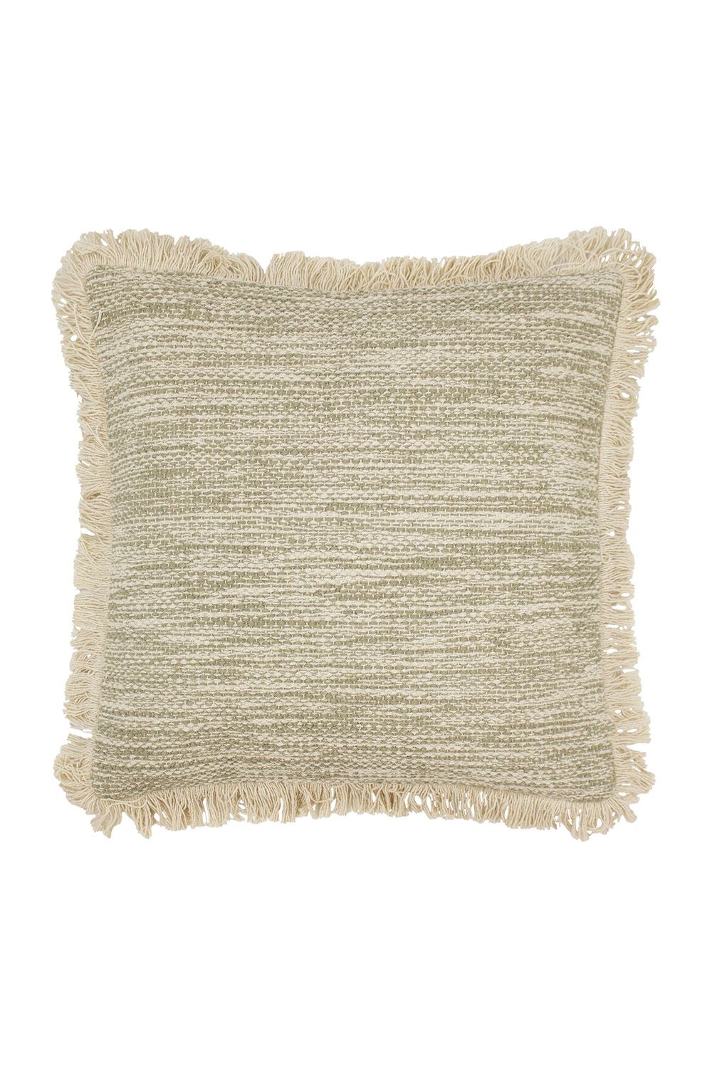 Furn Sienna Twill Woven Fringed Cushion in Natural
