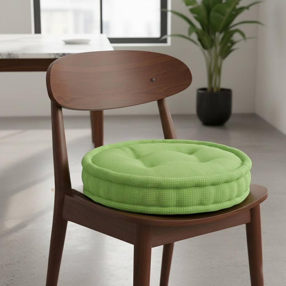 Snug City Teddy Fabric Round Booster Cushion Soft Seat Riser Pad Dining Chair in Green