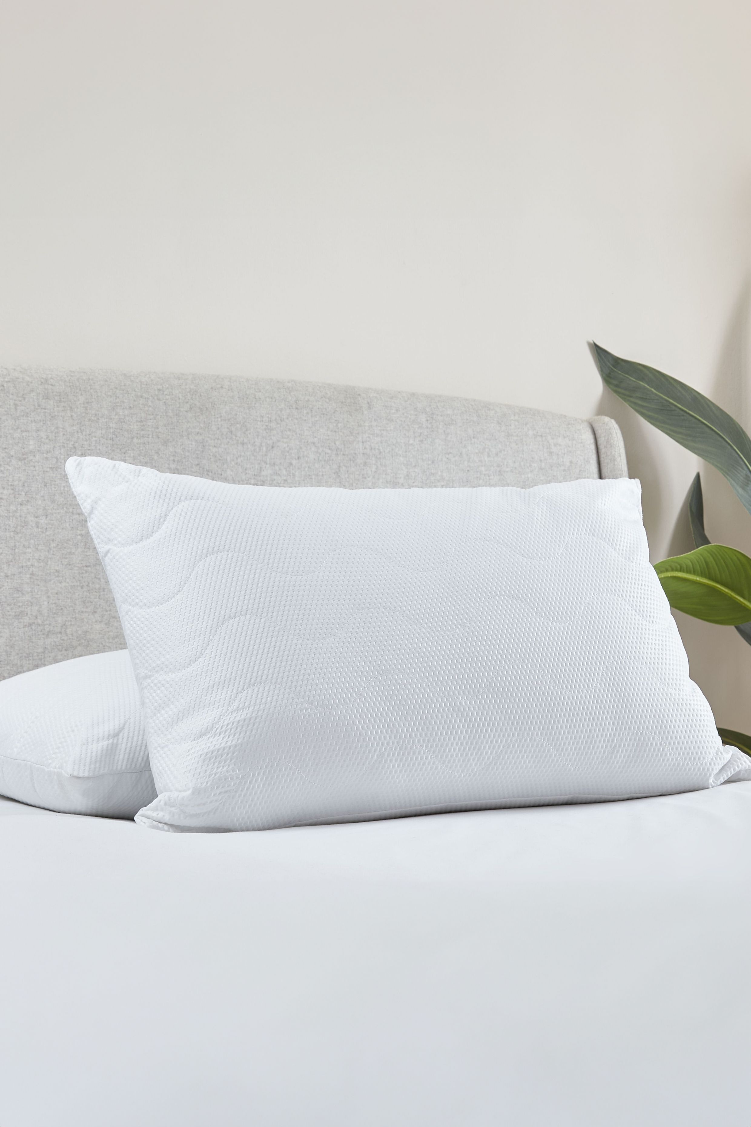 Catherine Lansfield 'Luxury Quilted Comfort' Embossed Pillow Pair in White