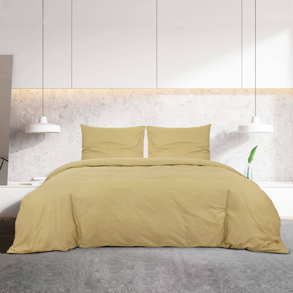 Berkfield Home Elegant Duvet Cover Set Taupe 200x200 cm Light-weight Microfiber