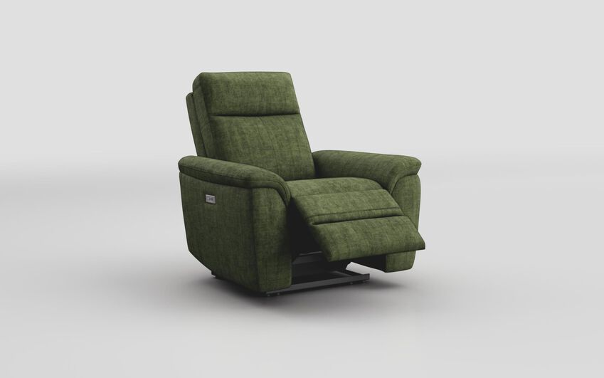 Green Fabric Badia Power Recliner Chair