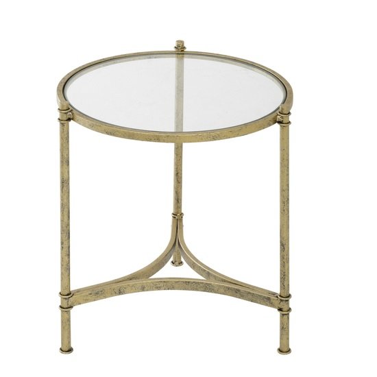 Tustin Glass Lamp Table Small In Clear With Metal Frame