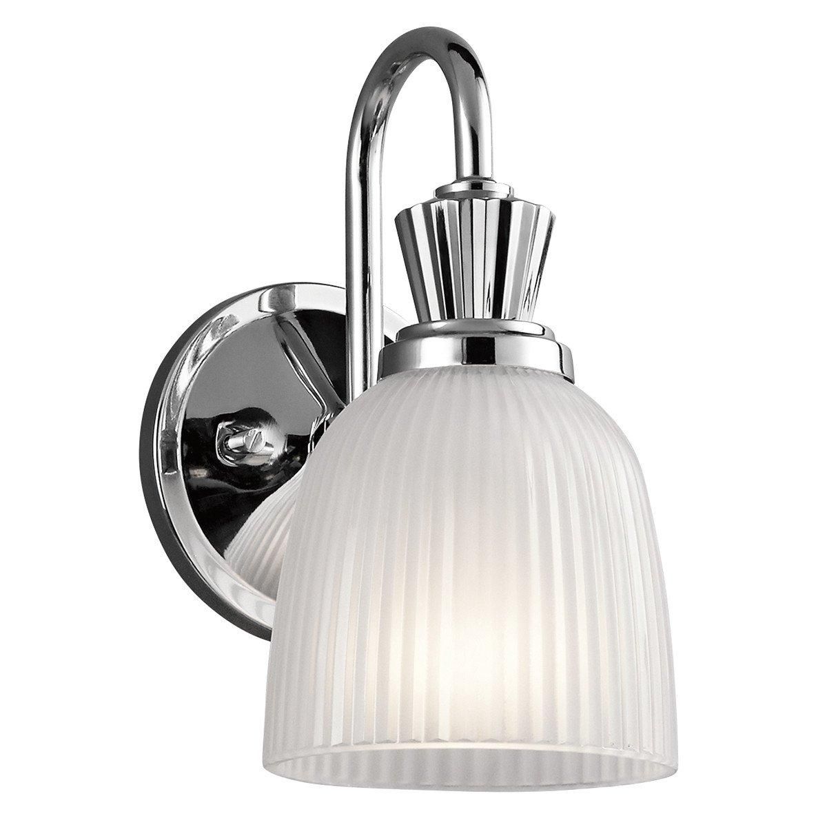 Netlighting Cora 1 Light Bathroom Wall Light Polished Chrome IP44 G9 in Grey