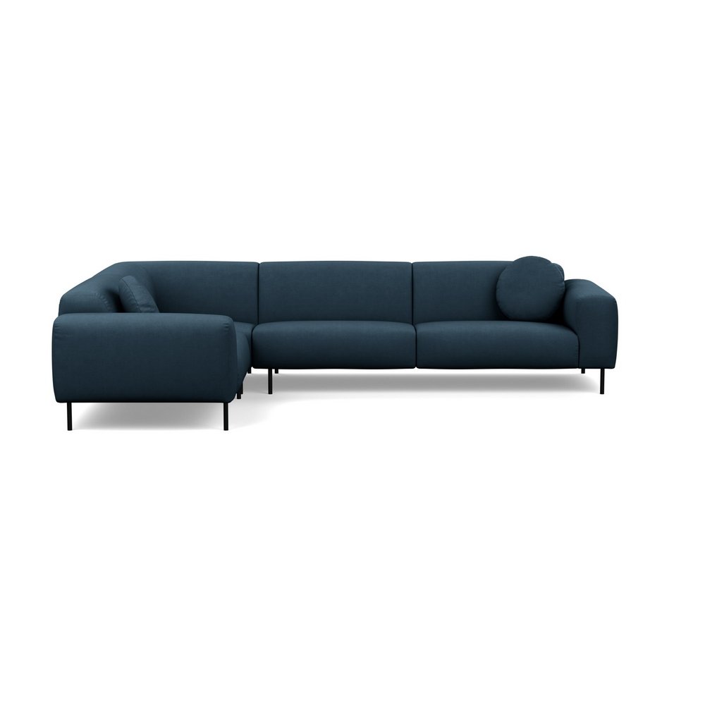 Heal's Luna Medium Left Hand Facing Corner Sofa Siena Cotton Deep Sea Black