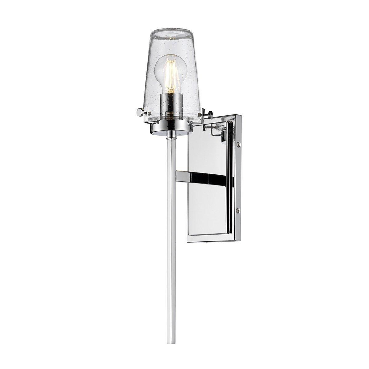 Netlighting Alton 1 Light Wall Light Chrome IP44 E27 in Grey