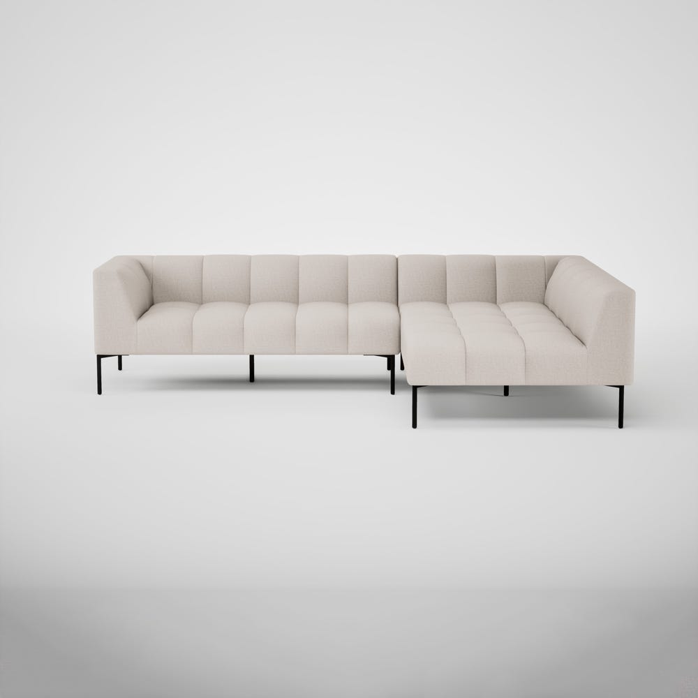 Heal's Quadro Right Hand Facing Chase Sofa Siena Cotton Natural Black Feet 2