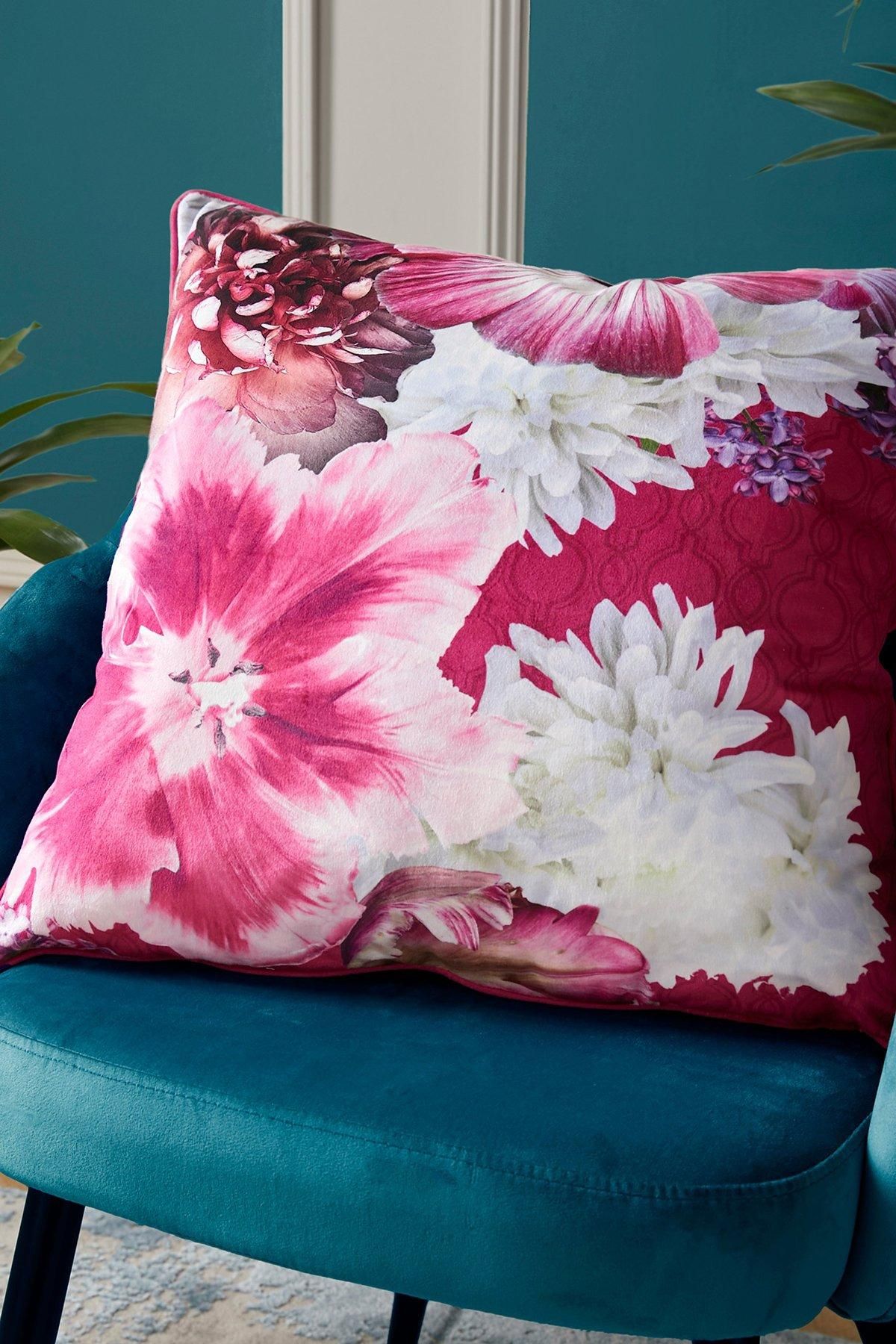 Laurence Llewelyn-Bowen 'Mayfair Lady' Velvet Filled Cushion in Pink
