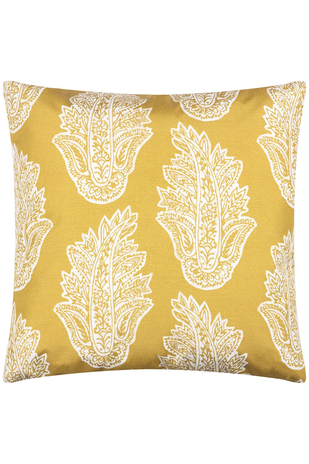 Paoletti Kalindi Paisley Water & UV Resistant Reversible Outdoor Cushion in Yellow