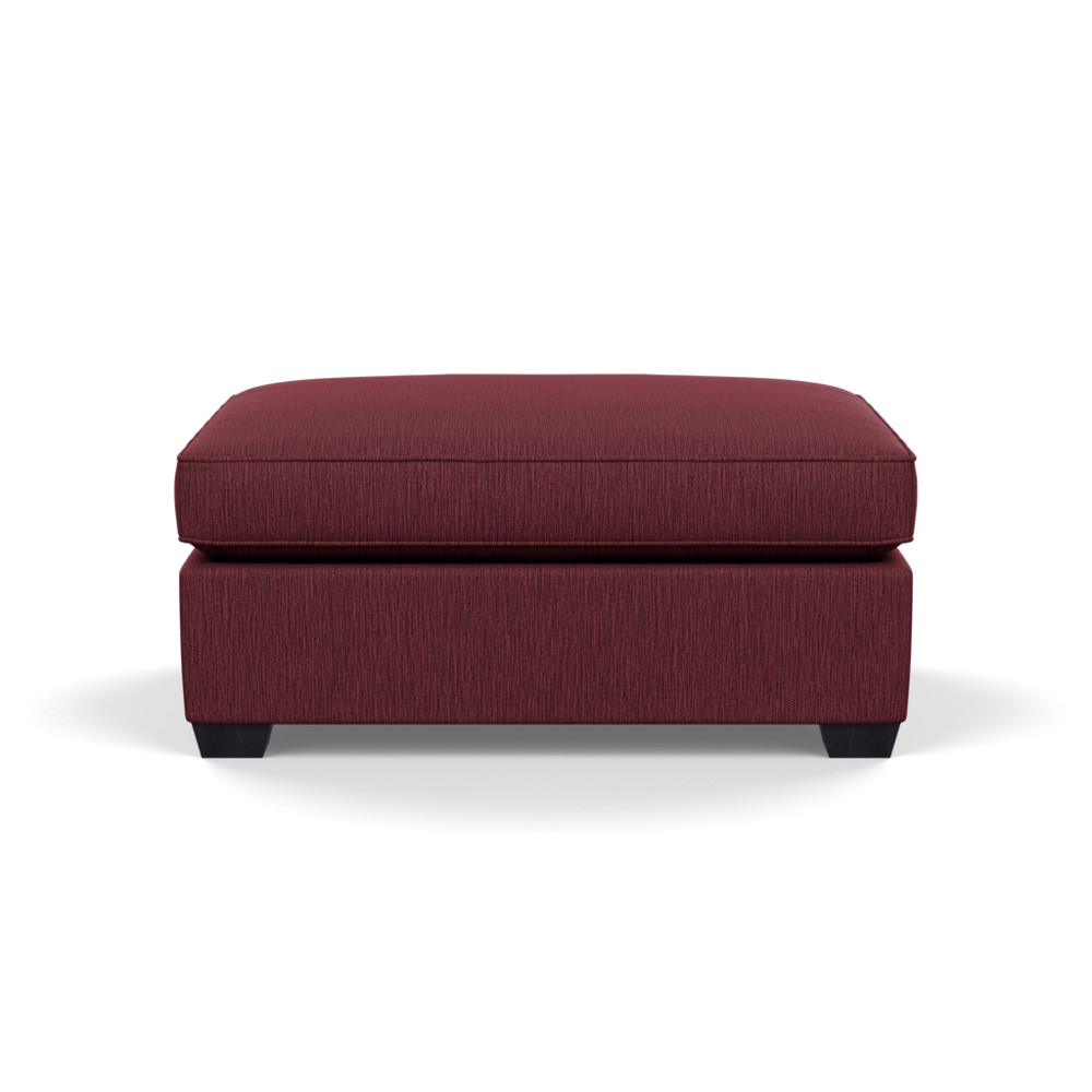 Heal's Torino Footstool Smart Linen Mix Maroon Black Feet