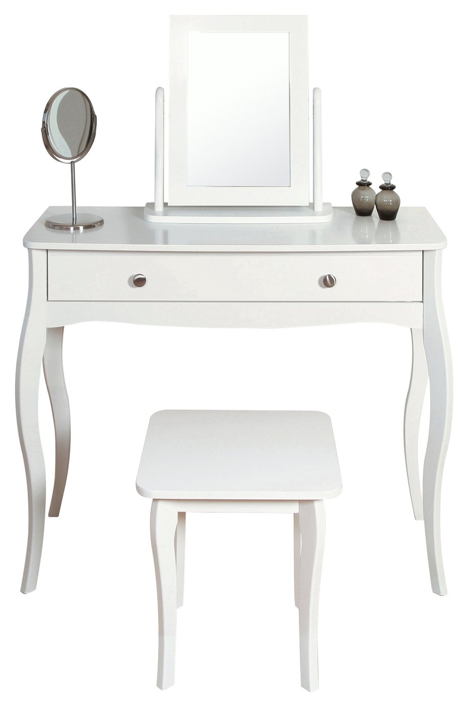 Amelie Dressing Table, Mirror and Stool - White