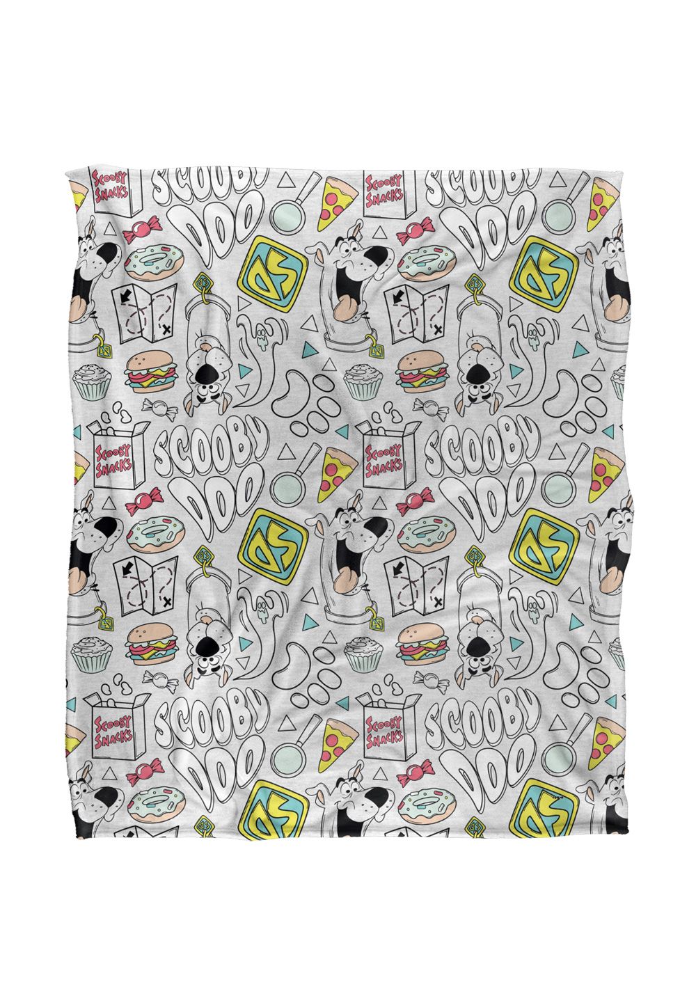 Scooby Doo Blanket, 152x127 cm Scooby All Over Silky Touch Super Soft Throw Blanket in White