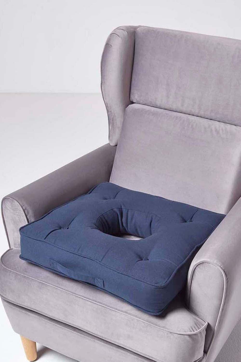 Homescapes Pressure Relief Armchair Booster Cushion in Navy
