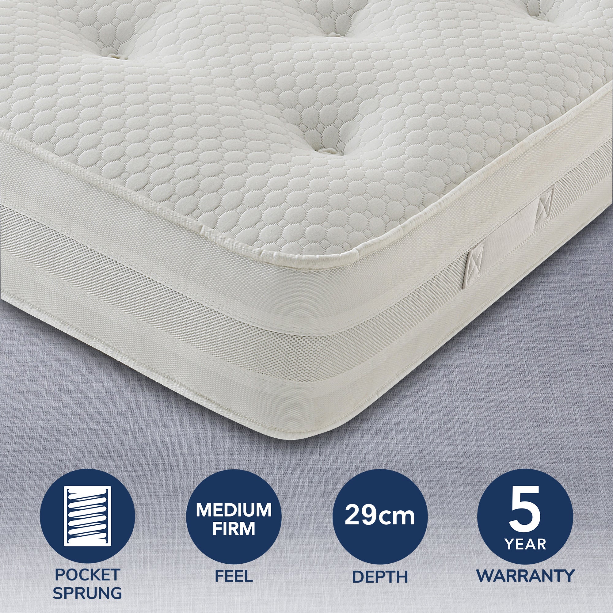 Silentnight Medium Firm 1200 Pocket Mattress White