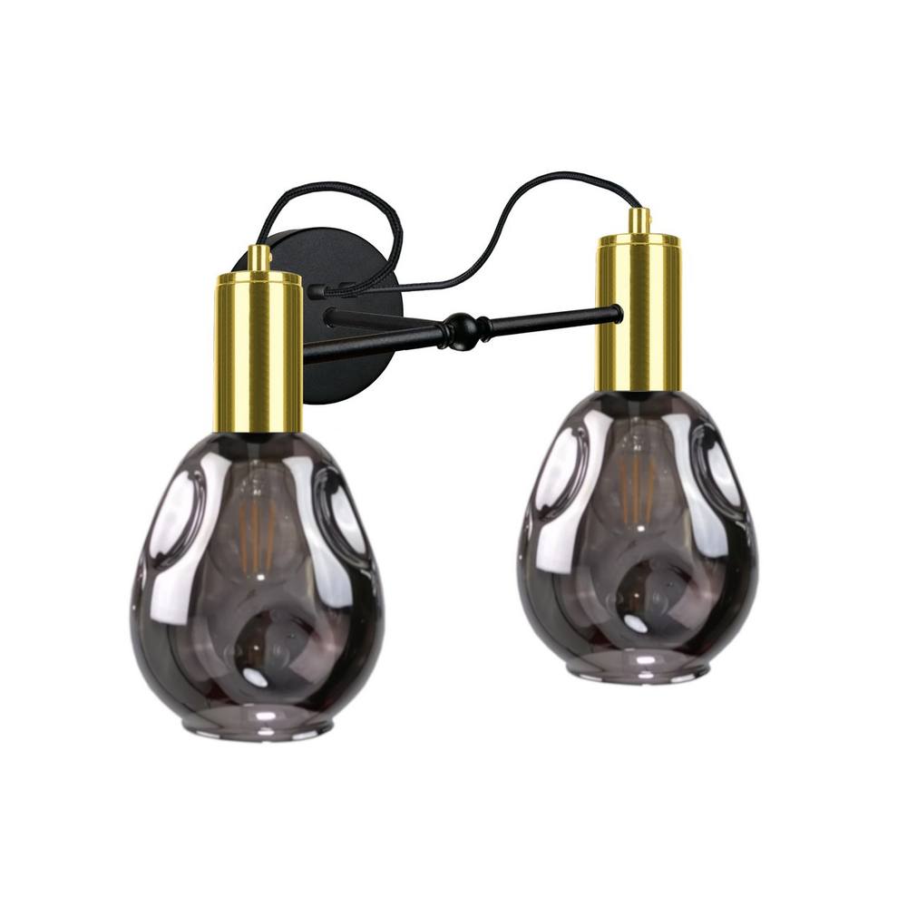 Netlighting Kari Wall Lamp Black Gold 25cm 2x E27
