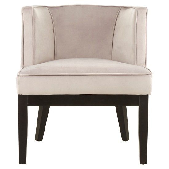 Adalinise Rounded Velvet Upholstered Bedroom Chair In Light Grey