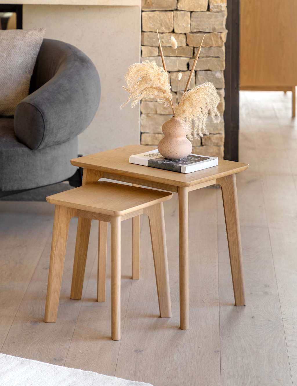 Gallery Direct Nord Nest of Tables Oak
