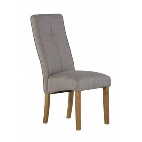 Denver Fabric Dining Chair In Silver Grey