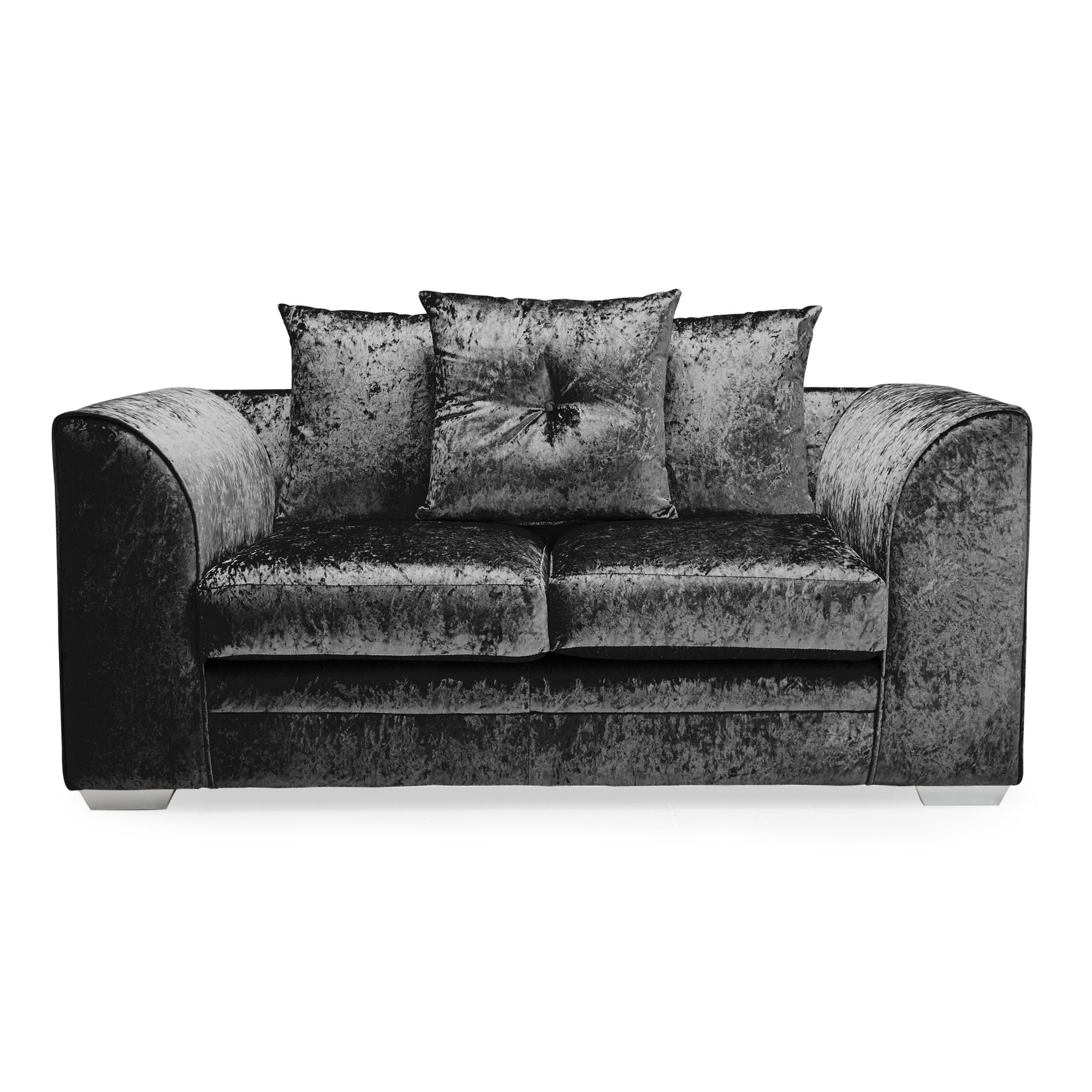 Blake Crushed Velvet 2 Seater Sofa Black