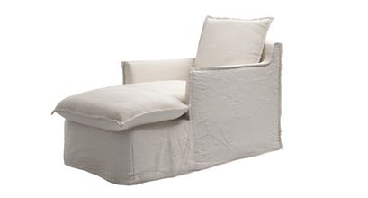 Isaac Chaise Armchair in Taupe Brushed Linen Cotton - sofa.com