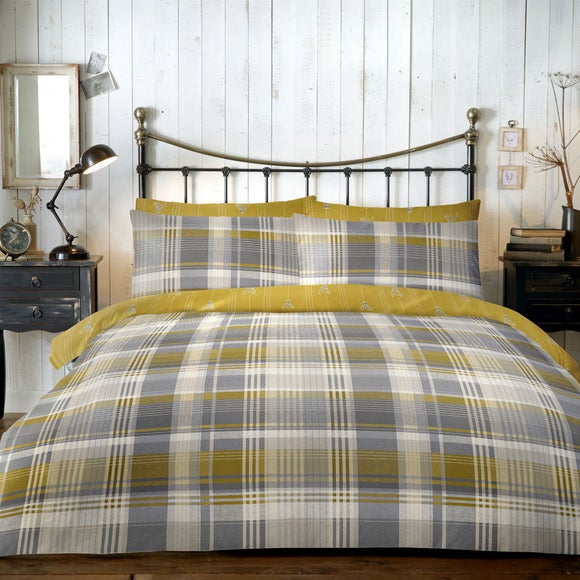 Dreams & Drapes Lodge Connolly Check 100% Brushed Cotton Duvet Cover & Pillowcase Set