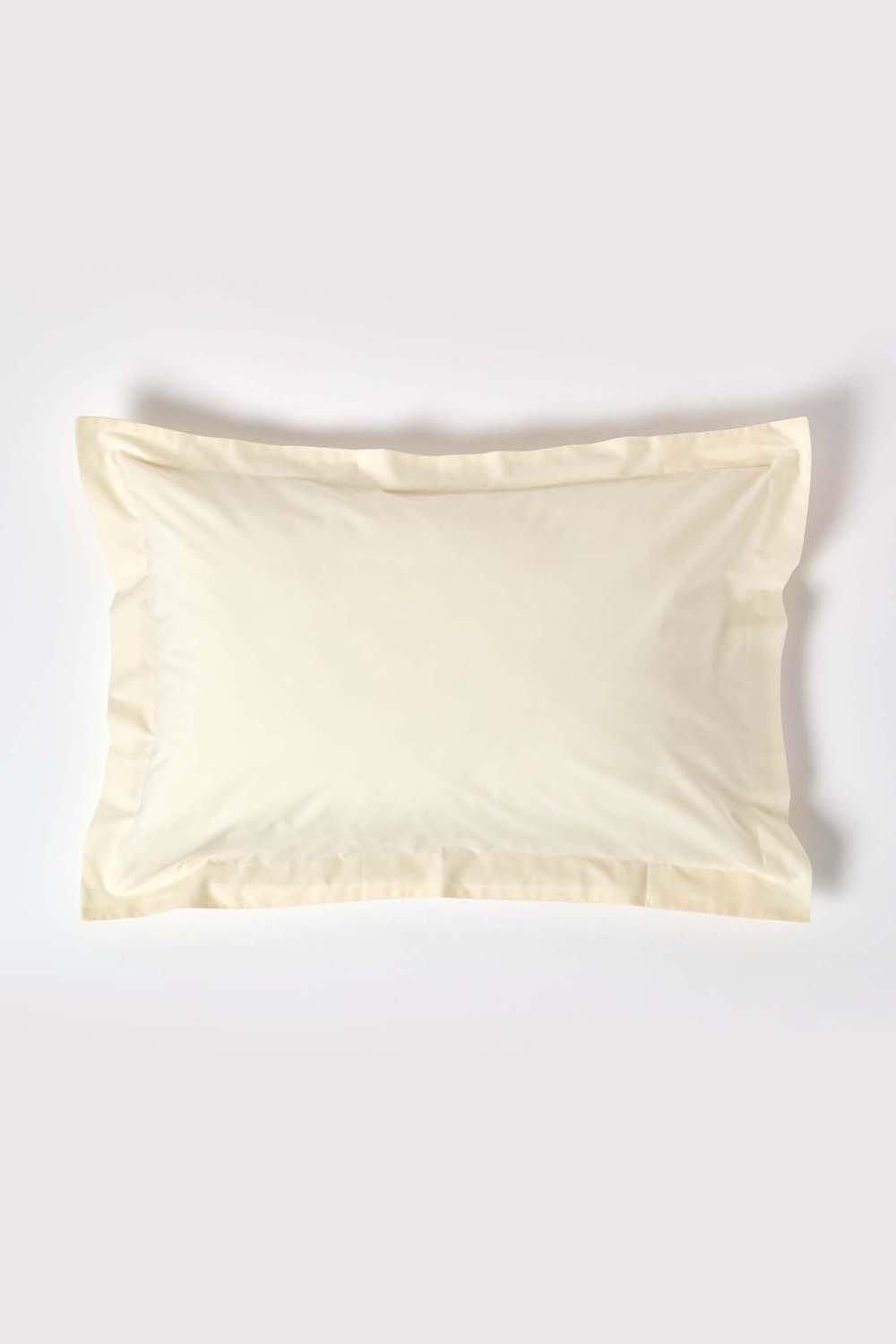 Homescapes Egyptian Cotton Oxford Pillowcase 200 TC, Standard Size in Cream