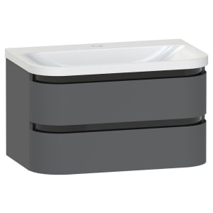 Duarti by Calypso Berrington Polished Anthracite Vanity with Whitley Basin - 800mm
