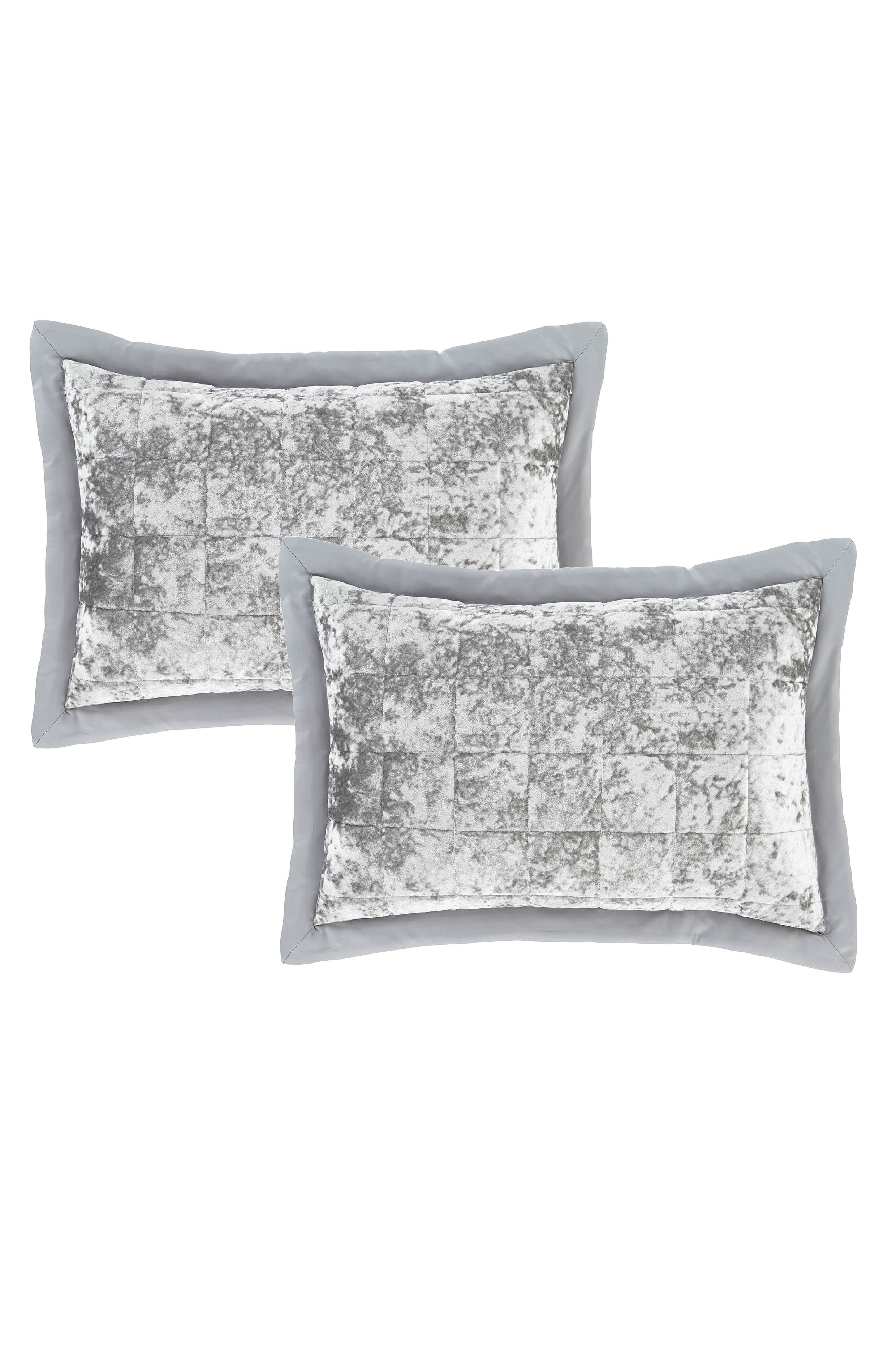 Catherine Lansfield 'Crushed Velvet' Pillowsham Pair in Silver 4
