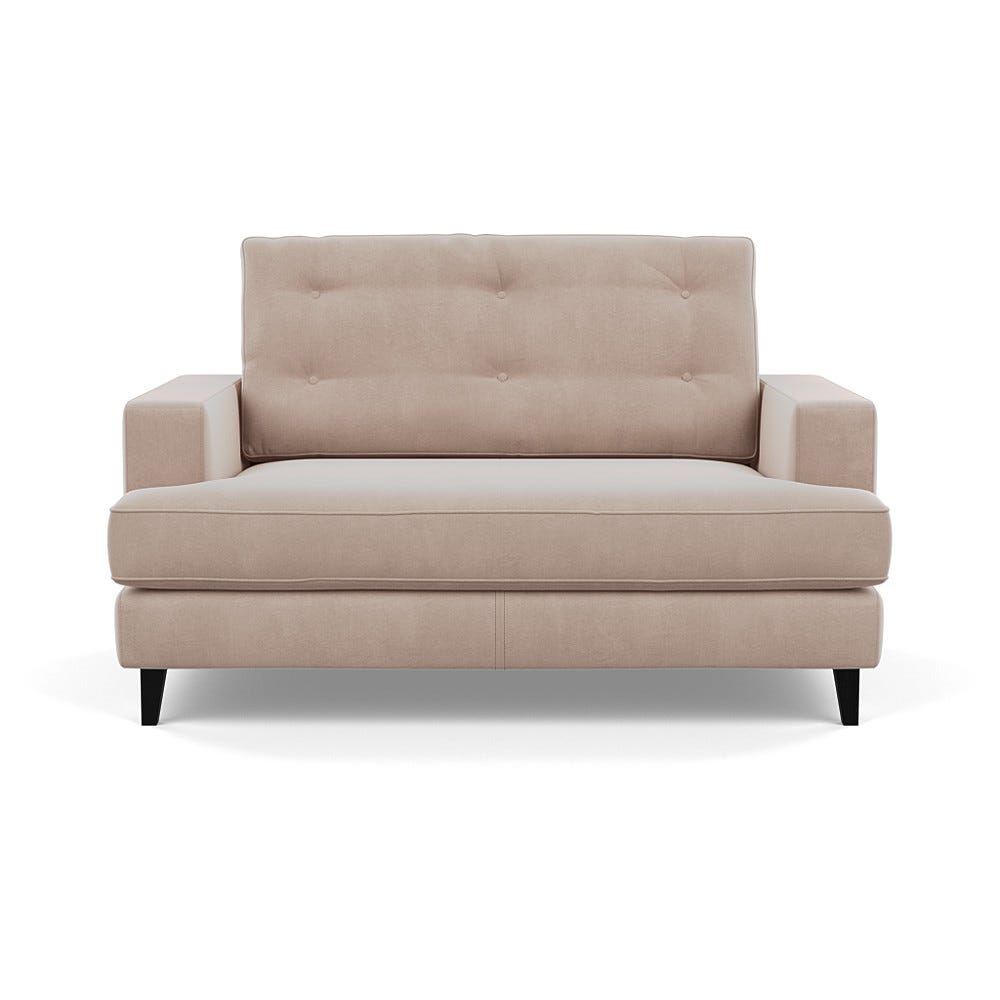Heal's Mistral Loveseat Smart Velvet Pebble Black Feet