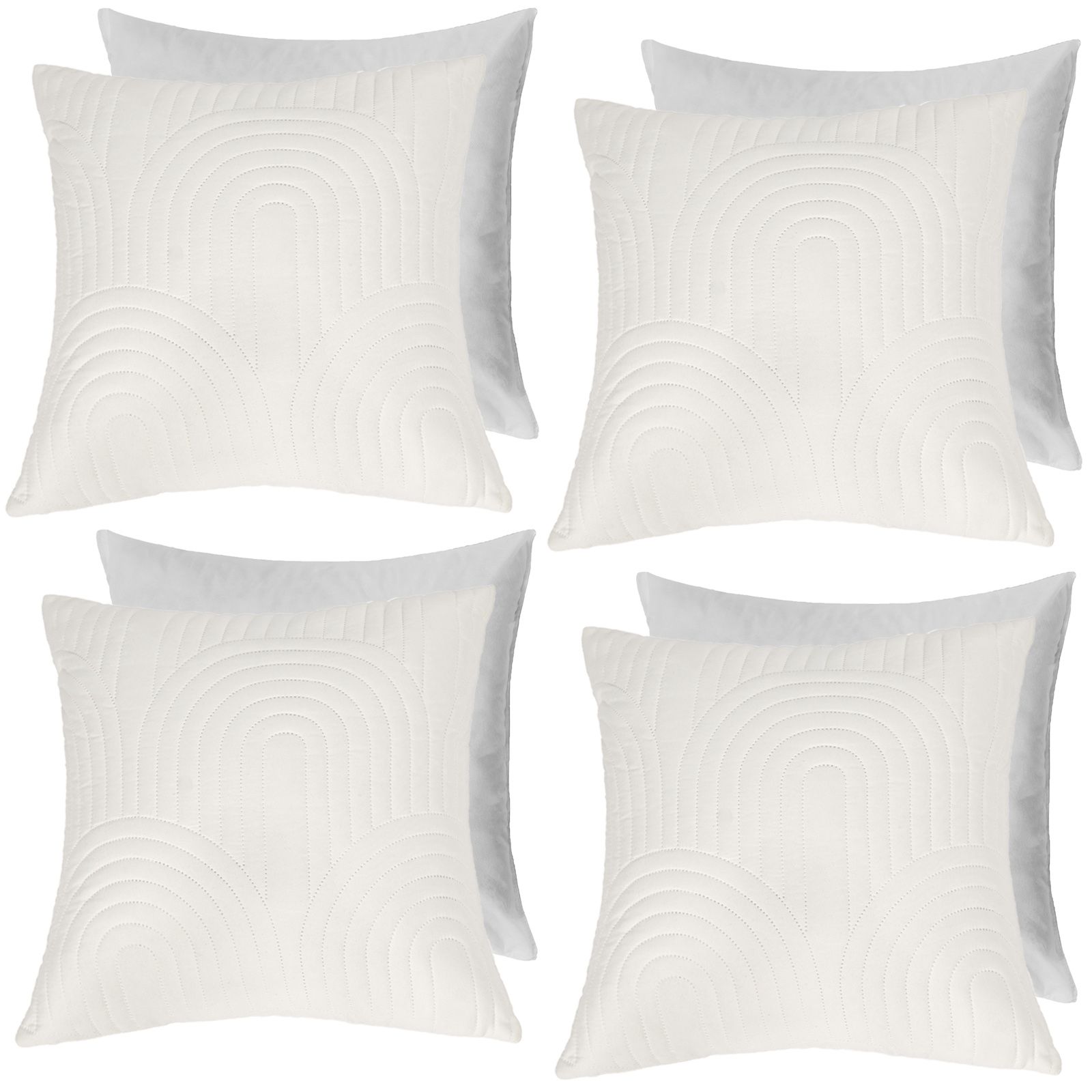 OHS 4 Pack Arches Pinsonic Filled Cushion Covers in Cream