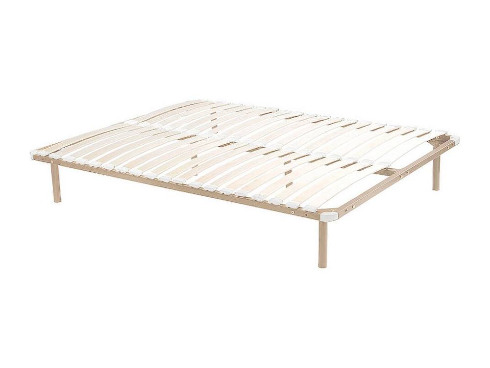 Vente-unique Slatted Bed Base 180 X 200 Cm - 2X19 Slats - With Legs - Beige
