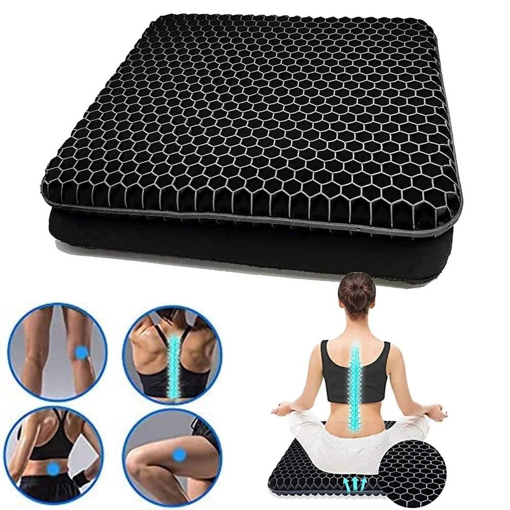 NESTLUNE Orthopedic Cooling Gel Seat Cushion Pad, Universal Pillow in Black