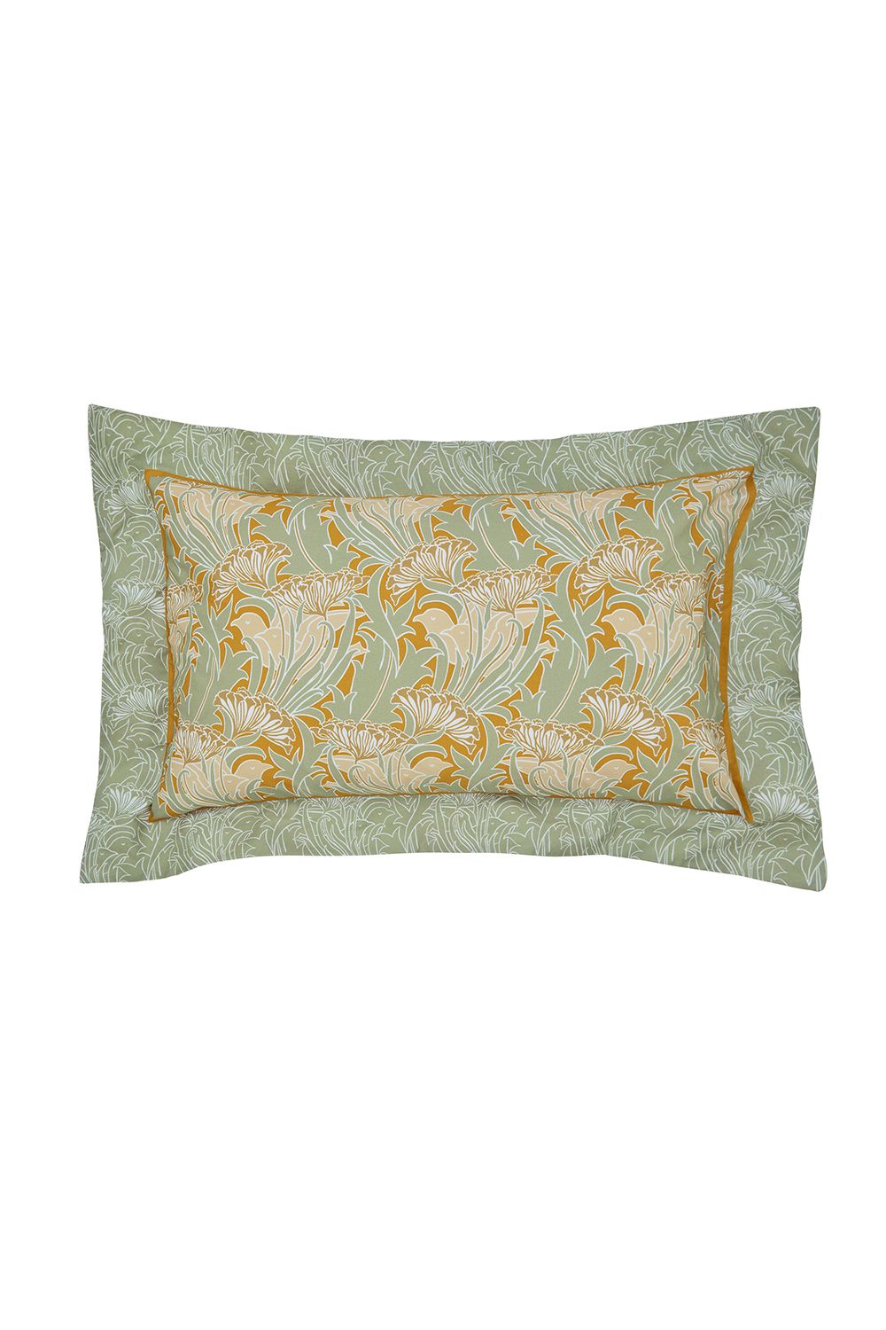 Morris & Co 'Laceflower' Cotton Duvet Cover Set in Green 3