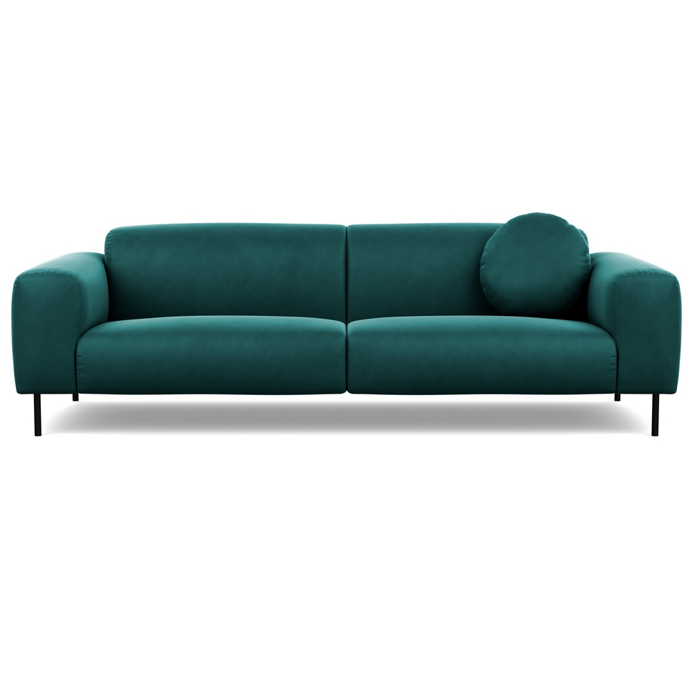 Heal's Luna 4 Seater Sofa Marylebone Velvet Emerald Green Black Feet