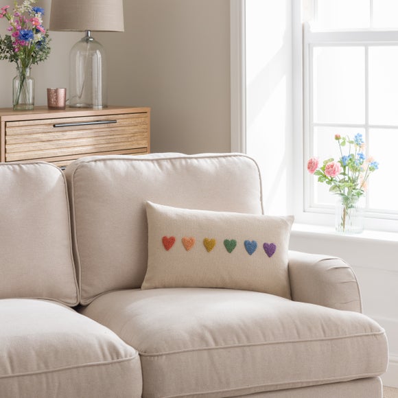 Knotted Rainbow Hearts Rectangular Cushion