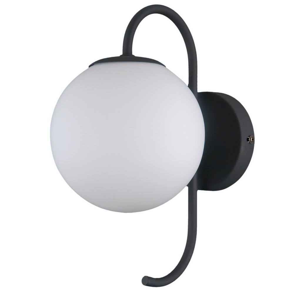 Netlighting Industrial & Retro Wall Lamp Black 1 Light with White Shade G9