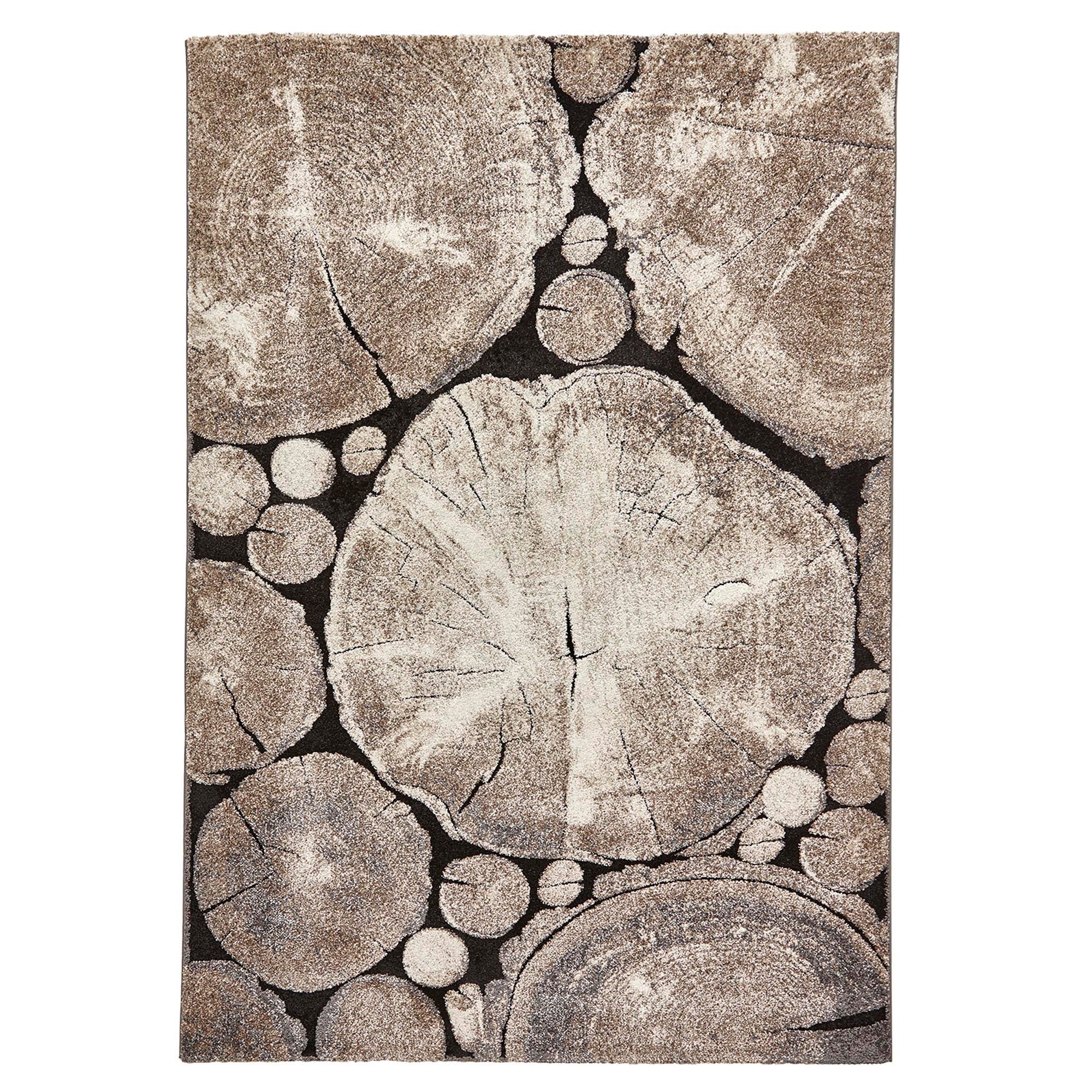 Beige and Black Woodland 6318 Rug