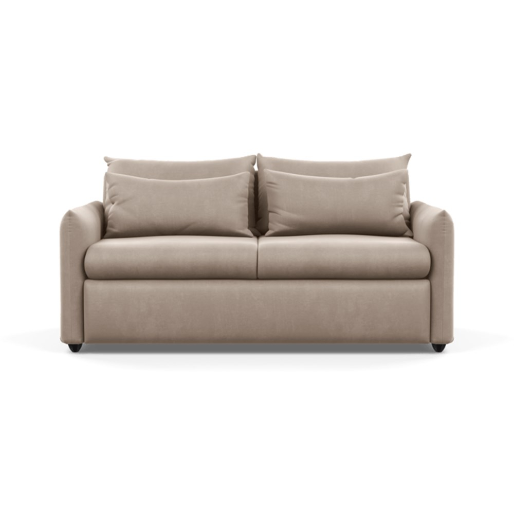 Heal's Pillow Sofa Bed Varese Velvet Dove Black Feet