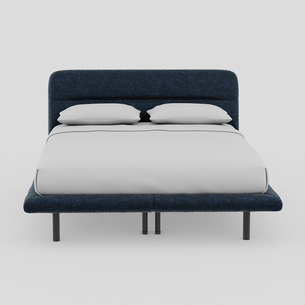 Heal's Gia Bed King Nova Velluto French Navy Box Sprung Black Feet