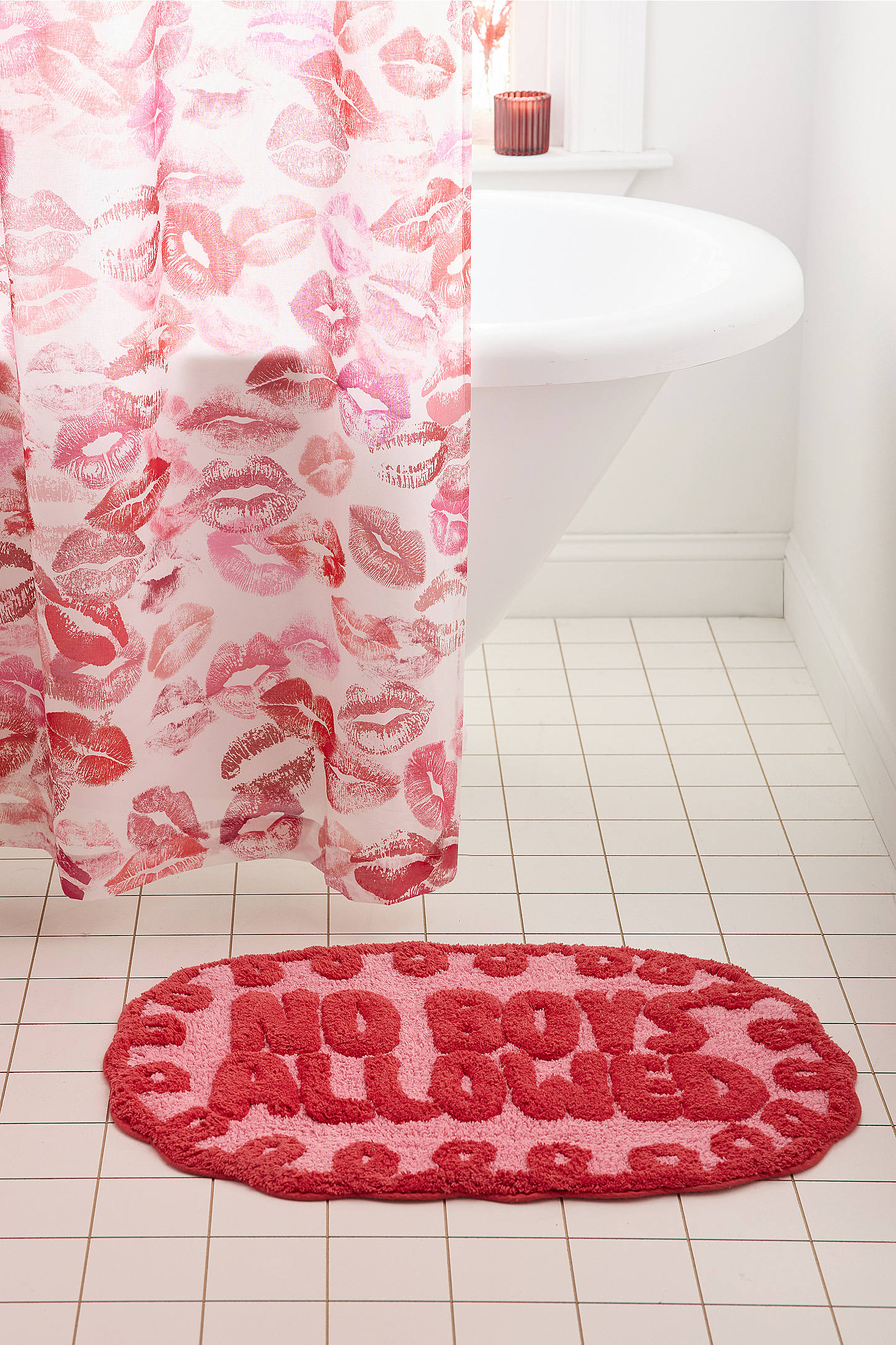 No Boys Allowed Bath Mat - Pink