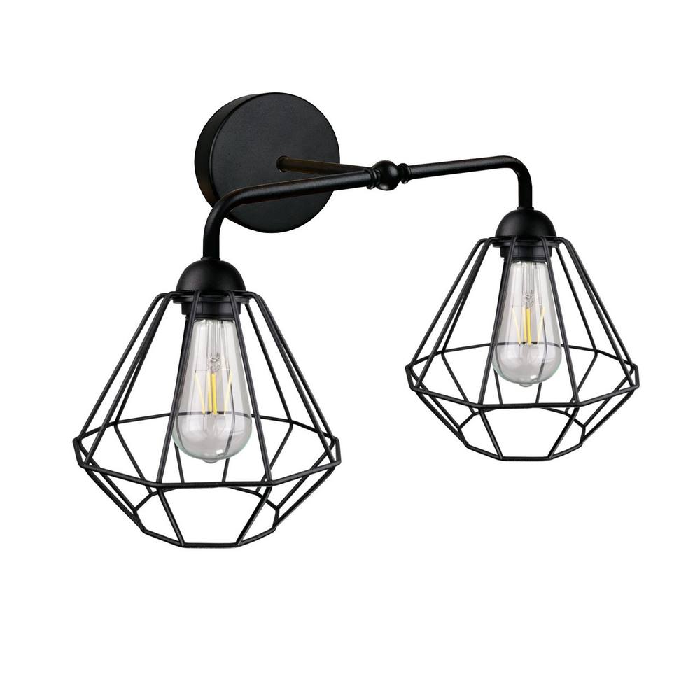 Netlighting Foskal Wall Lamp Black 24cm 2x E27