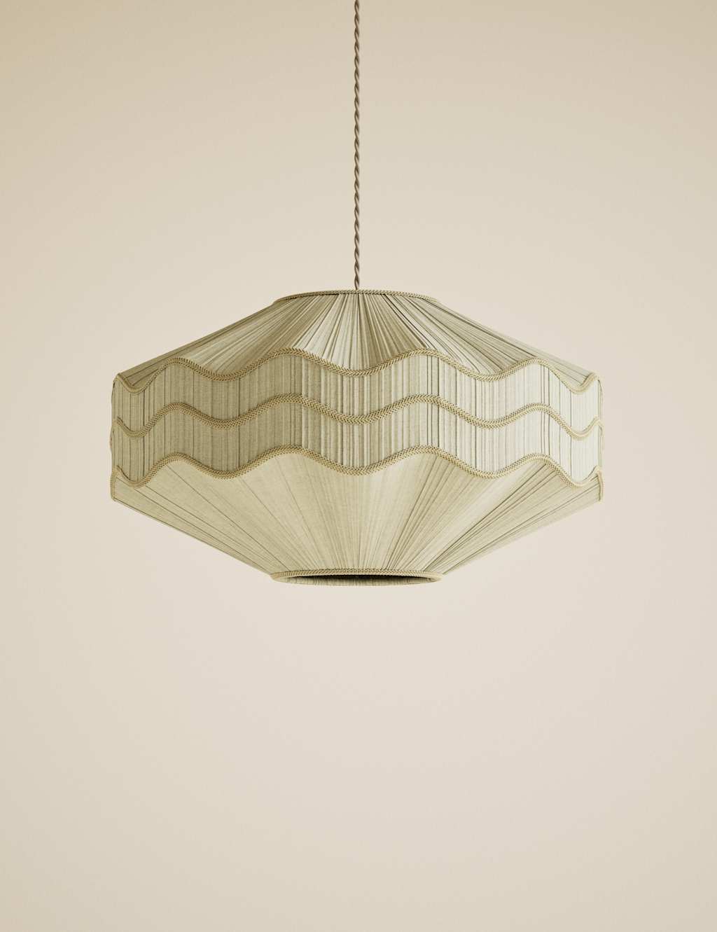 M&S Pleated Wave Large Easy Fit Shade Cream