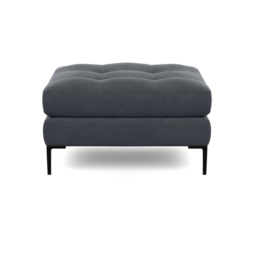 Heal's Eton Footstool Linen Dark Grey Black Feet