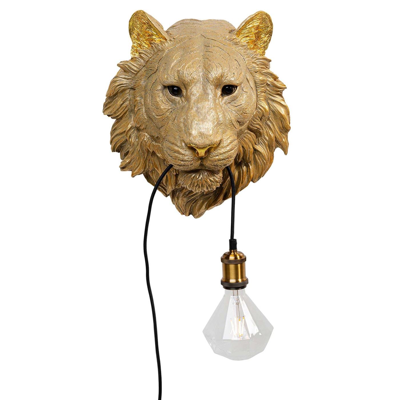 Tiger Wall Light, Gold Polyresin | Barker & Stonehouse