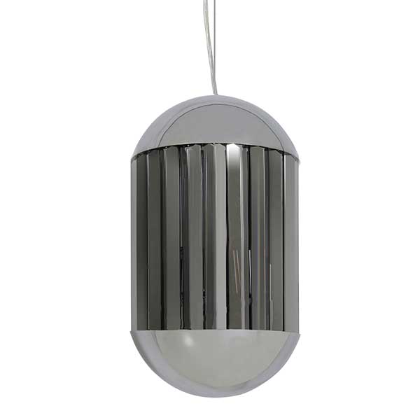 Chrome Hanging Pendant  Smoked Glass