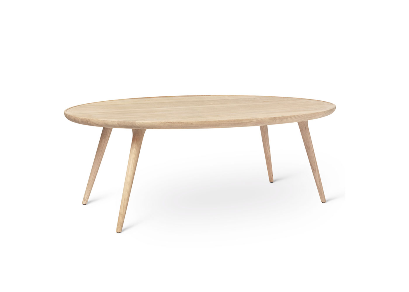 Mater Accent Oval Lounge Table White Matt Lacquered Oak W80 x L120