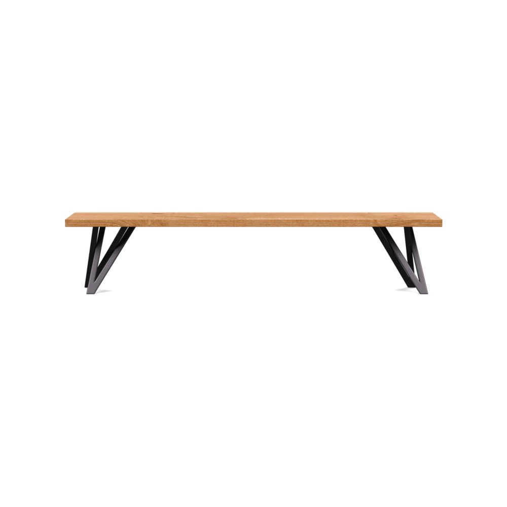 Heal's Vienna Bench 200x35cm Natural Oiled Oak Straight Edge Filled