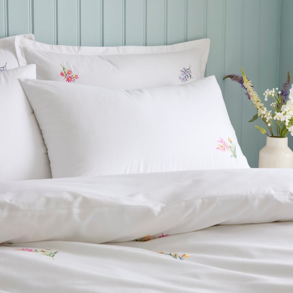 Foxley Embroidery 100% Cotton Duvet Cover & Pillowcase Set